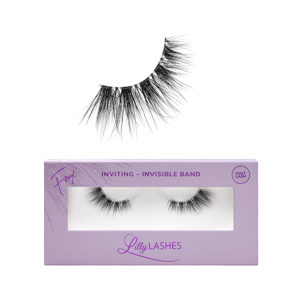 Lilly Lashes Sheer Mink Lashes with Clear Band - 15mm Inviting, Reusable Up to 20x
