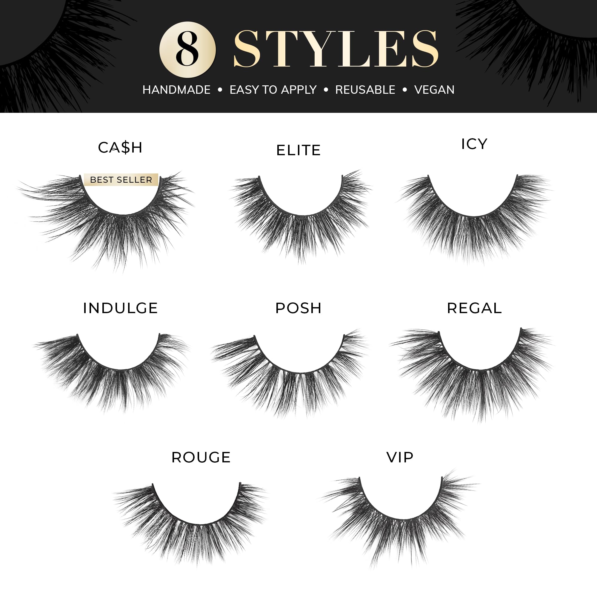 Lilly Lashes Luxury Synthetic False Eyelashes – 13mm Full Length, Natural Look, Reusable up to 15x | VIP