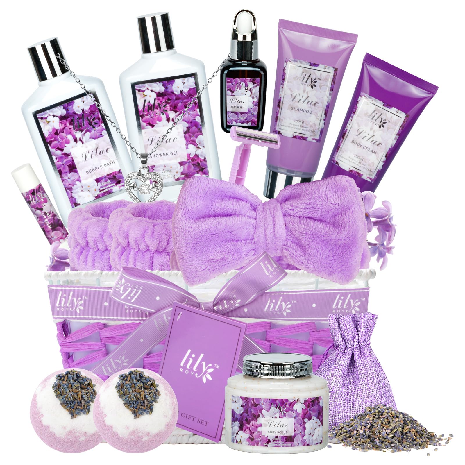 LILY ROY Valentines Day Gifts for Women – 17-Piece Luxury Bath & Body Spa Gift Set