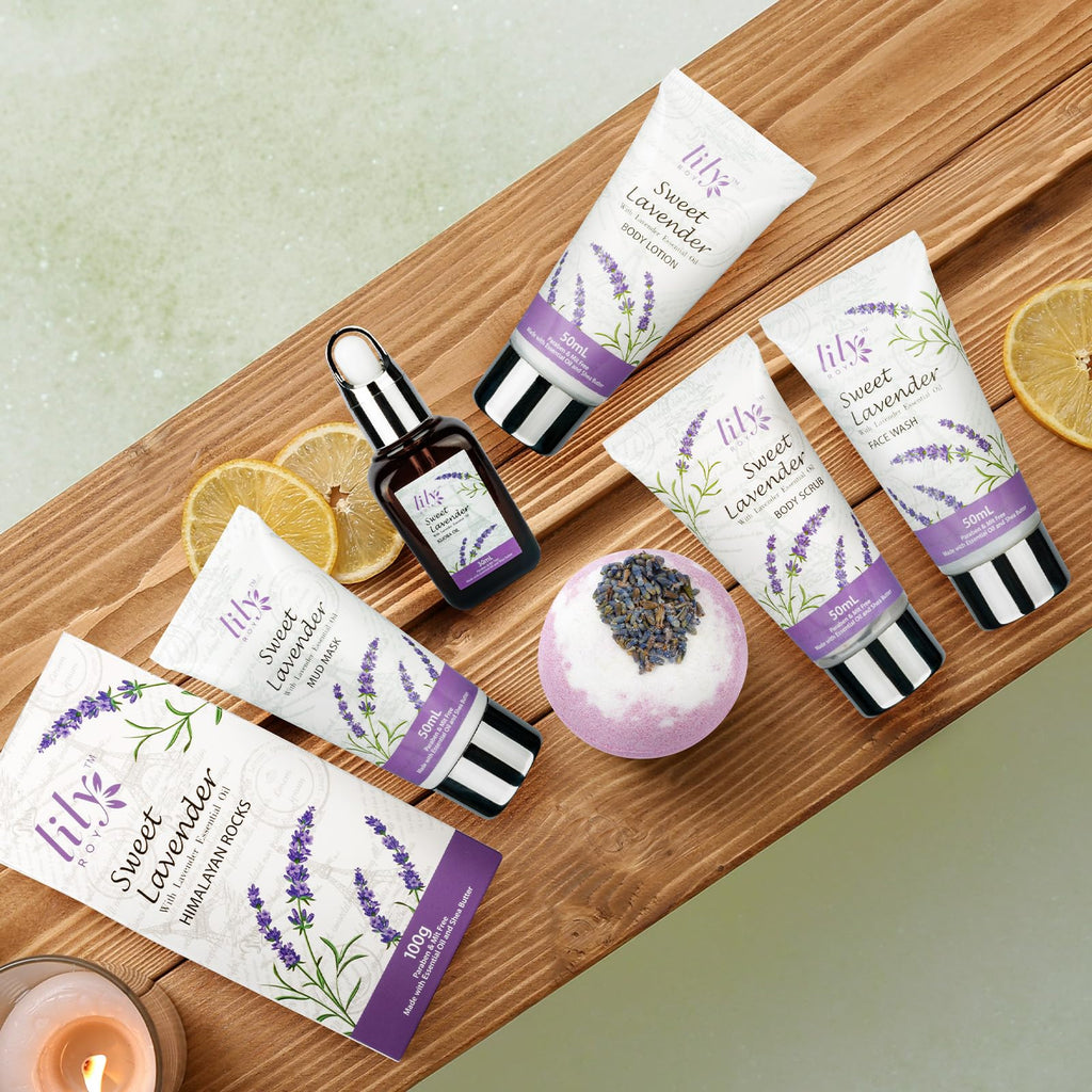 LILY ROY Valentines Spa Gift Set – 22-Piece Lavender Bath & Body Basket