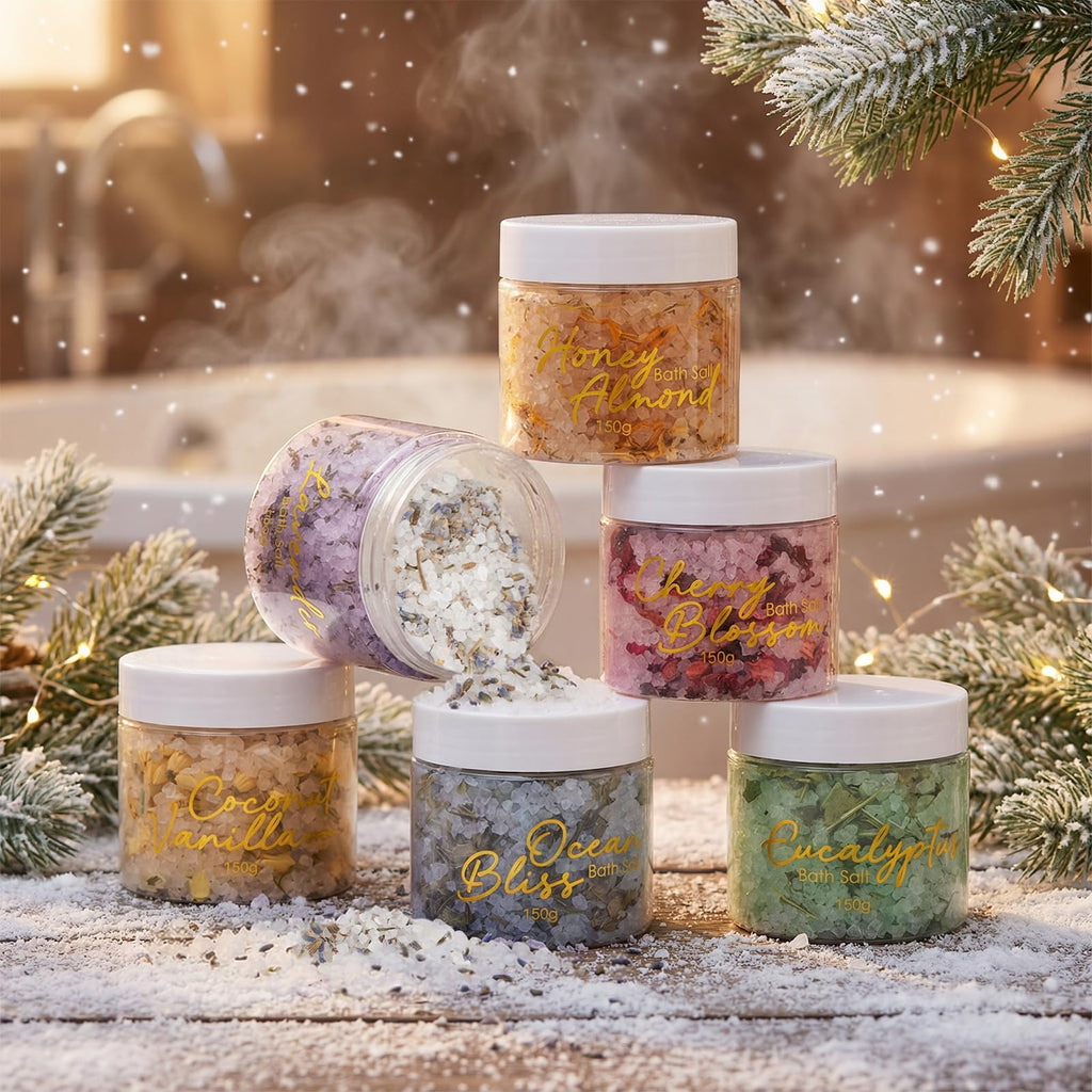 LILY ROY Valentines Day Spa Gift Set – 15-Piece Luxury Bath & Body Set (6 x 150g Bath Salts, 6 x 100g Bath Bombs)