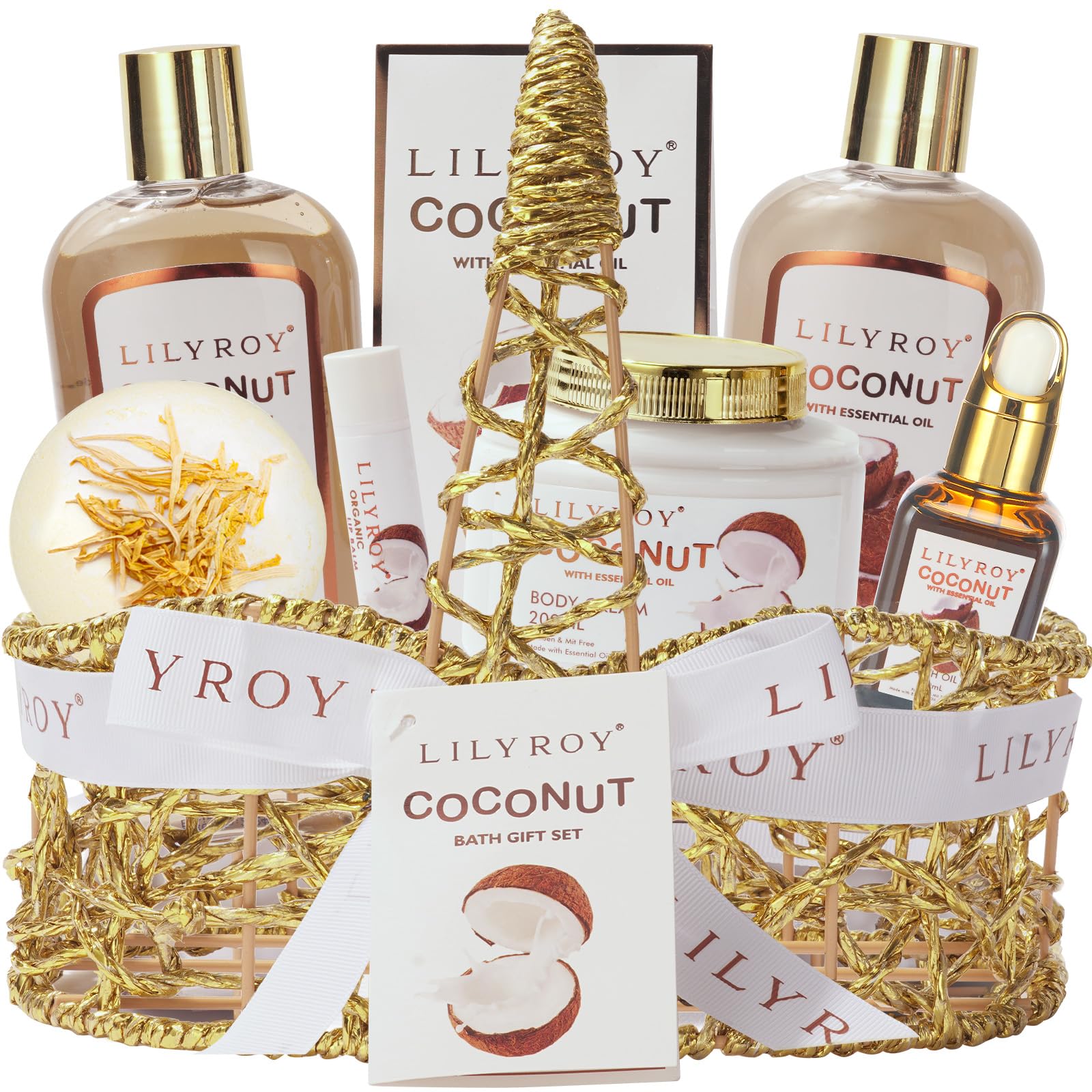 Valentine's Day Gifts for Him & Her - 8-Piece Luxury Bath & Body Gift Set by LILY ROY
