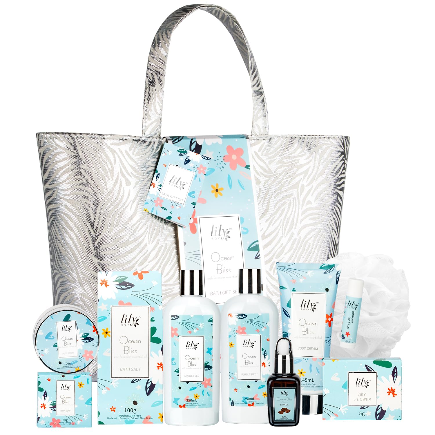 LILY ROY Valentines Day Spa Gift Set - XXXL Luxury Bath & Body Bag