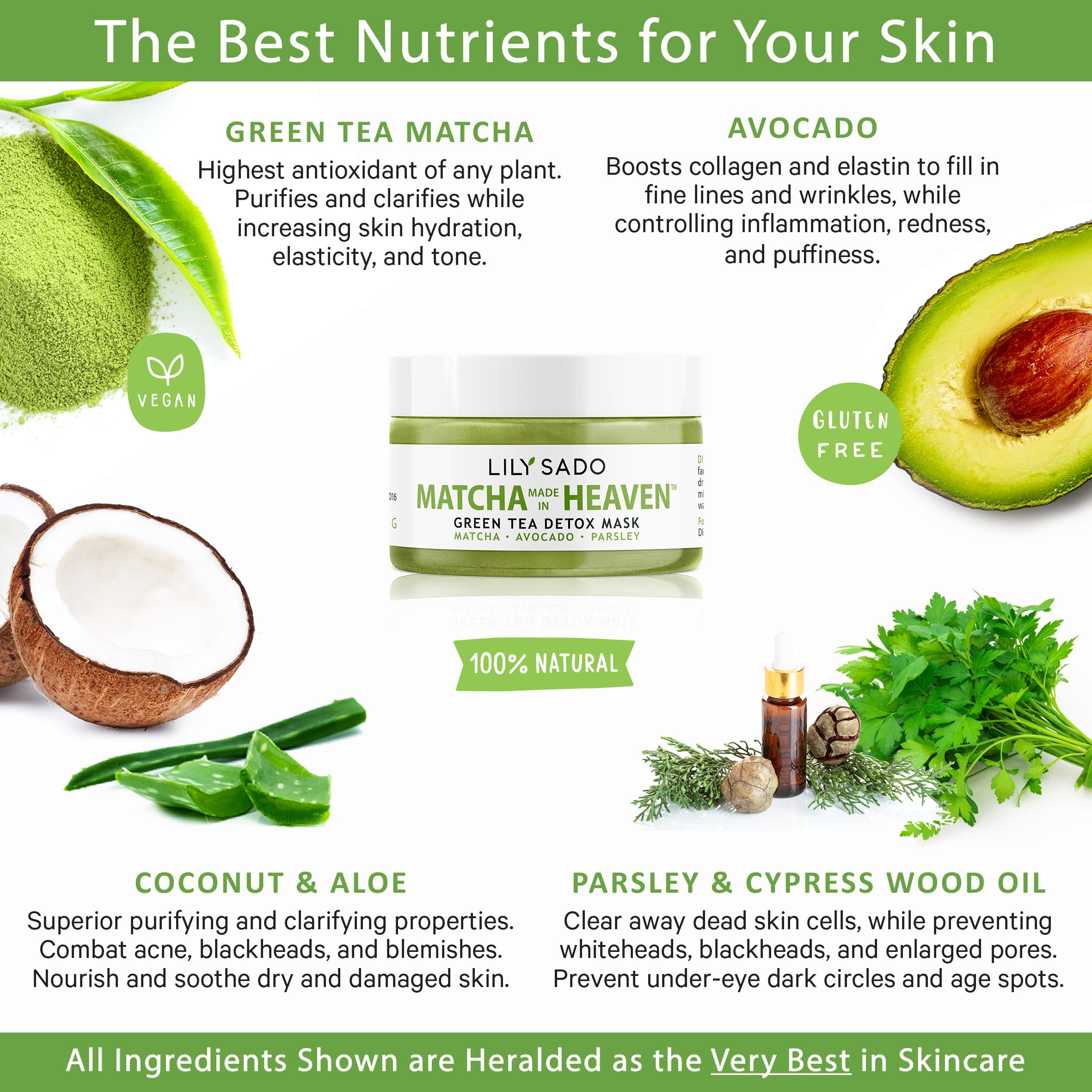 LILY SADO MATCHA MADE IN HEAVEN Green Tea Mask - Avocado & Anti-Aging