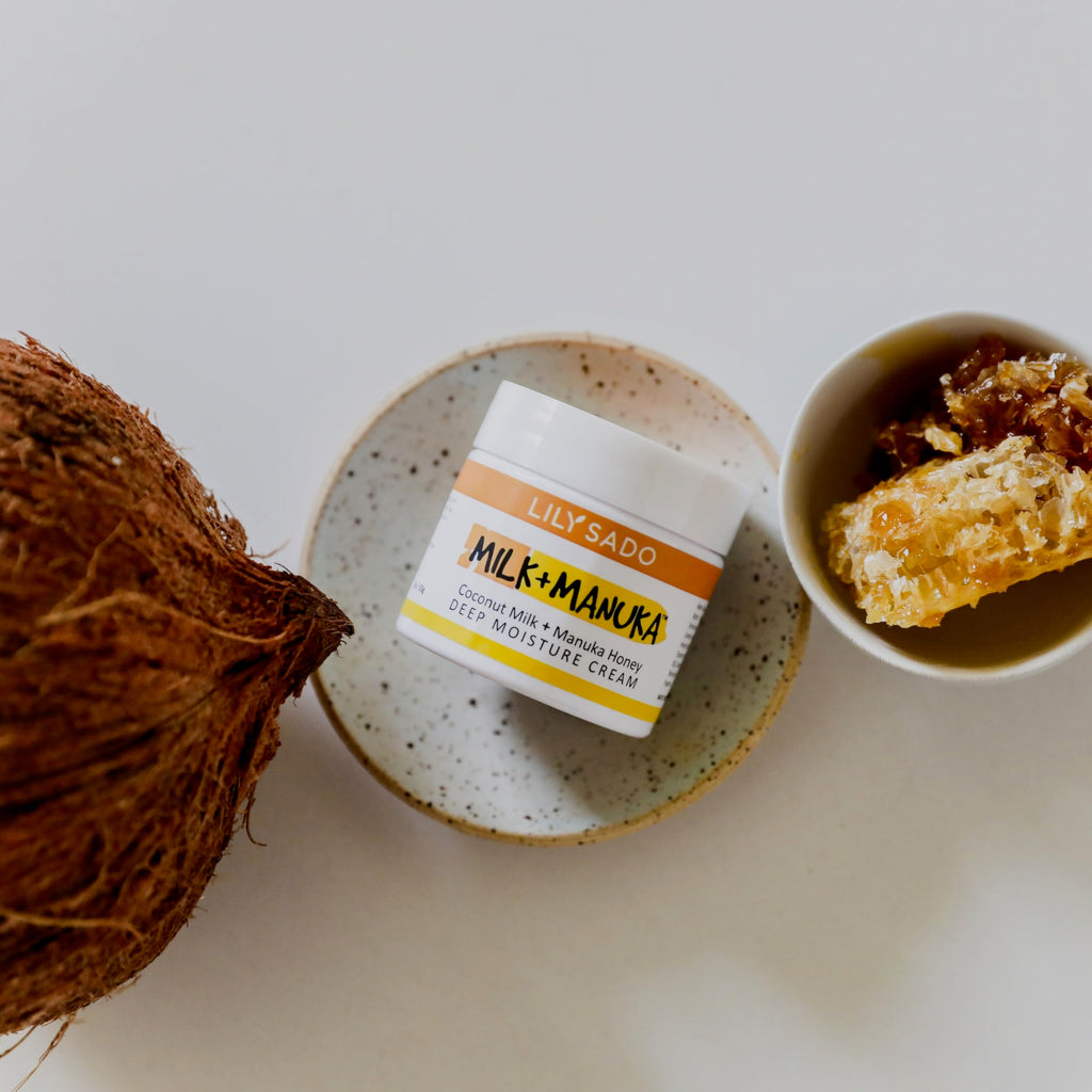 LILY SADO MILK+MANUKA Coconut Milk & Manuka Honey Face Moisturizer - Non-Greasy Organic Cream