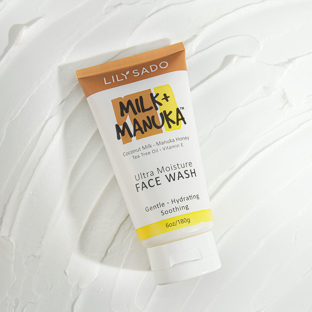 LILY SADO MILK+MANUKA Coconut Milk & Manuka Honey Cream Face Cleanser – Hydrating 6oz