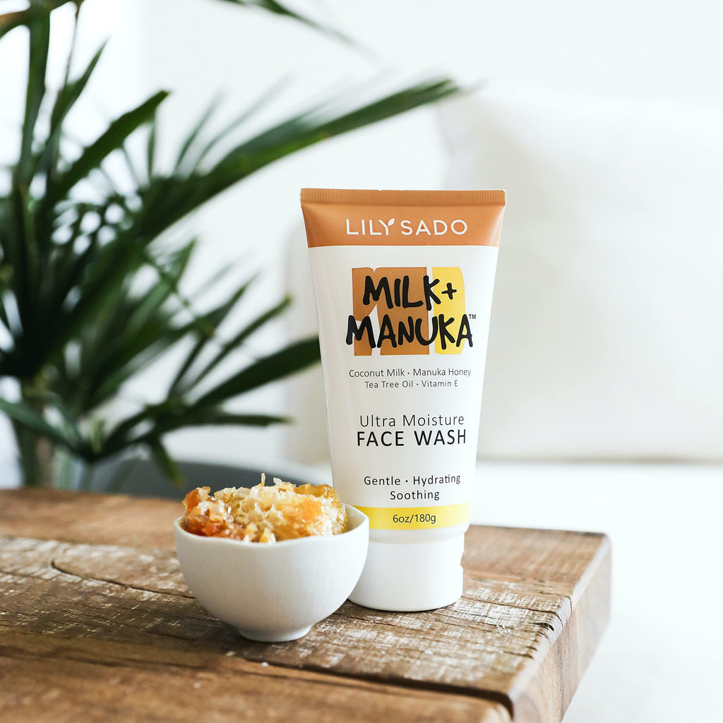 LILY SADO MILK+MANUKA Coconut Milk & Manuka Honey Cream Face Cleanser – Hydrating 6oz