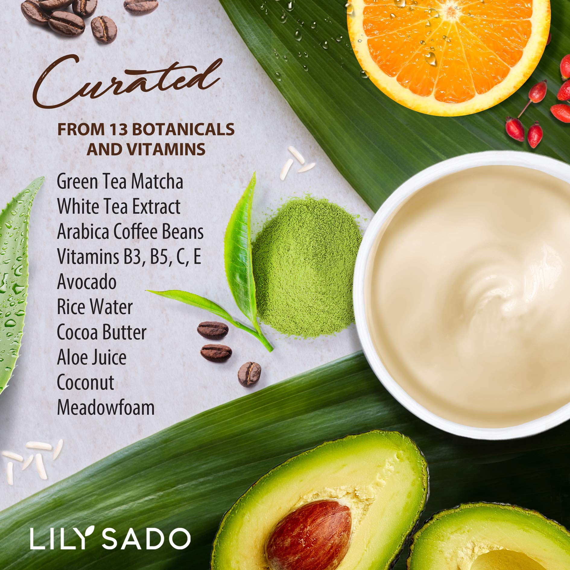 LILY SADO TEA+C Coffee & Matcha Eye Cream – Vegan Anti-Aging Eye Moisturizer