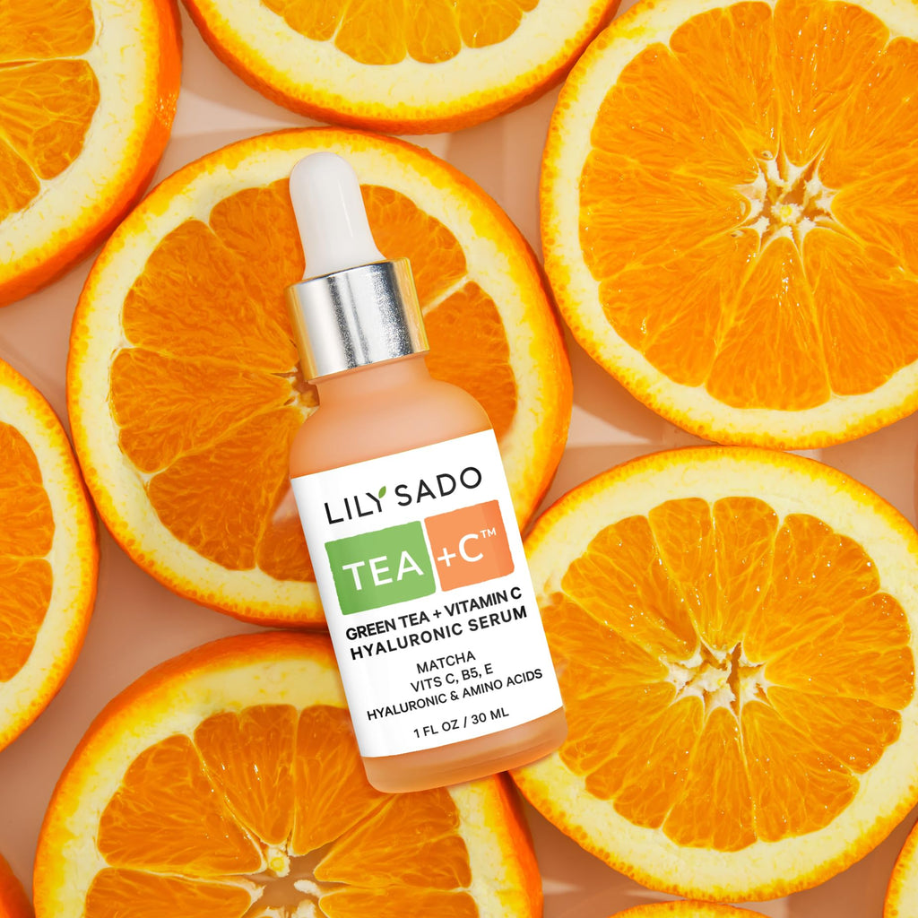 LILY SADO Tea+C Green Tea + Vitamin C Serum – Natural Vegan Antioxidant Facial Serum
