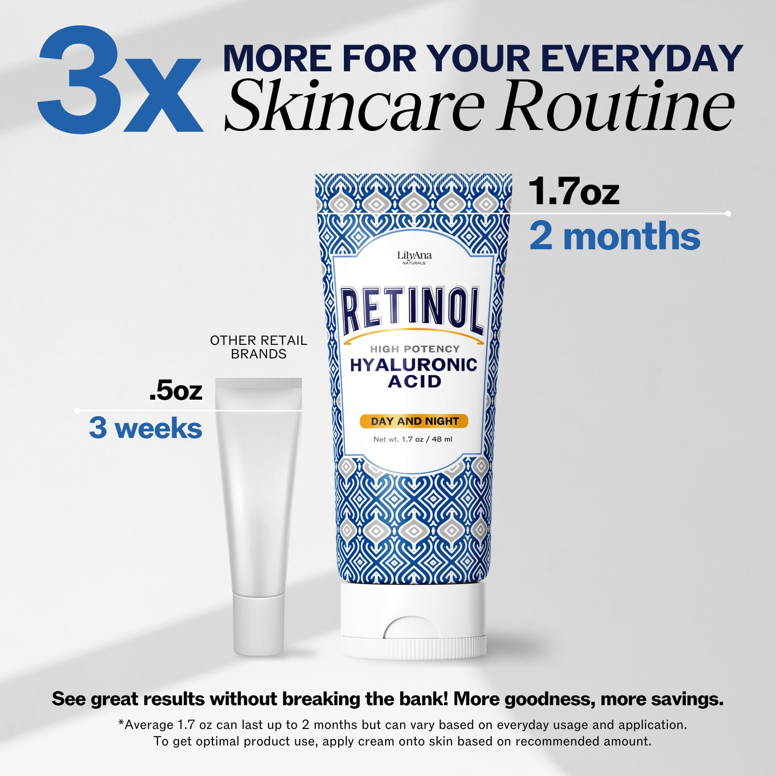 LilyAna Naturals Retinol Face Cream – Anti-Aging, Hydration, Neck Firming