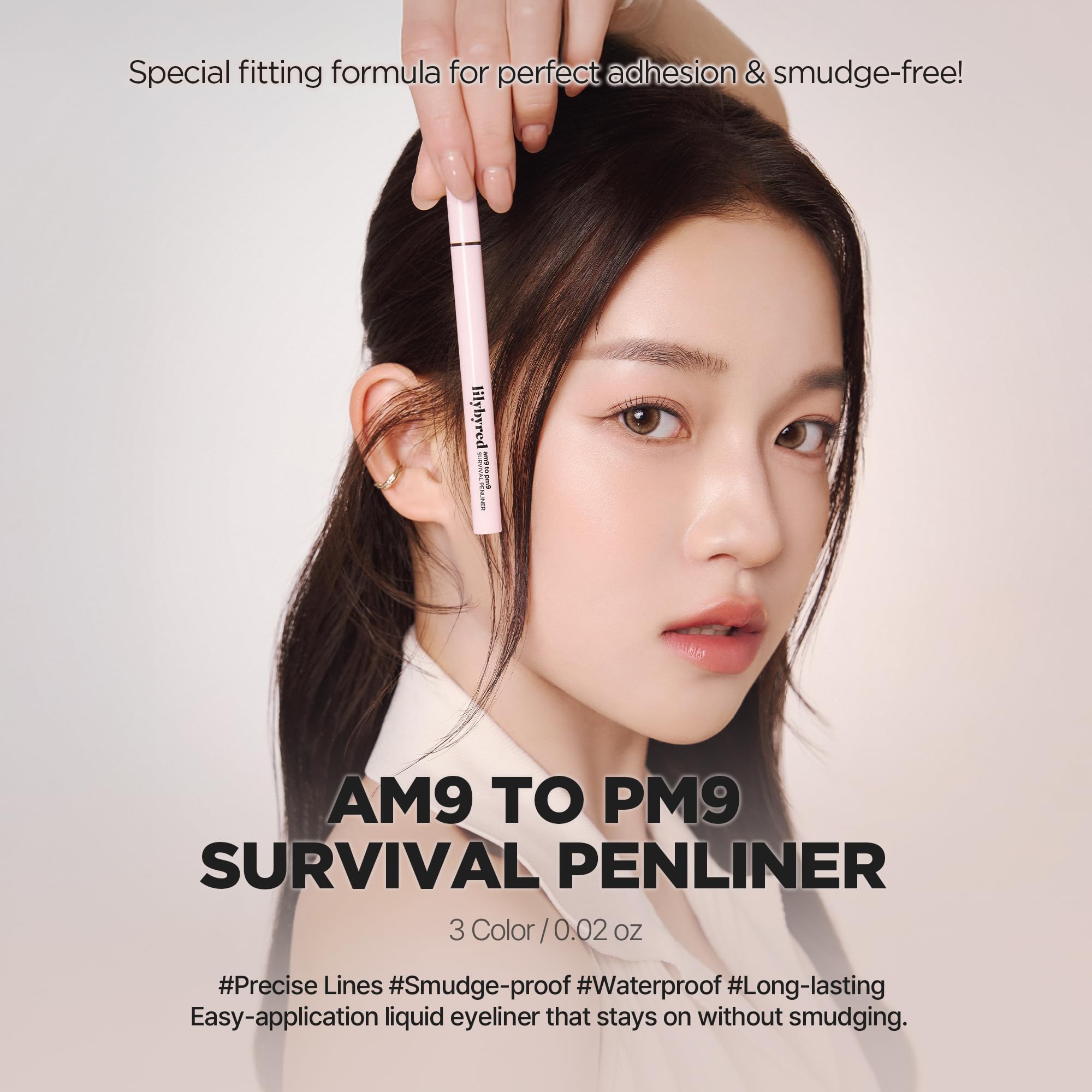 lilybyred AM9 to PM9 Survival Penliner – Korean Waterproof Liquid Eyeliner, 0.1mm Ultra-Fine Brush, Matte Brown 02
