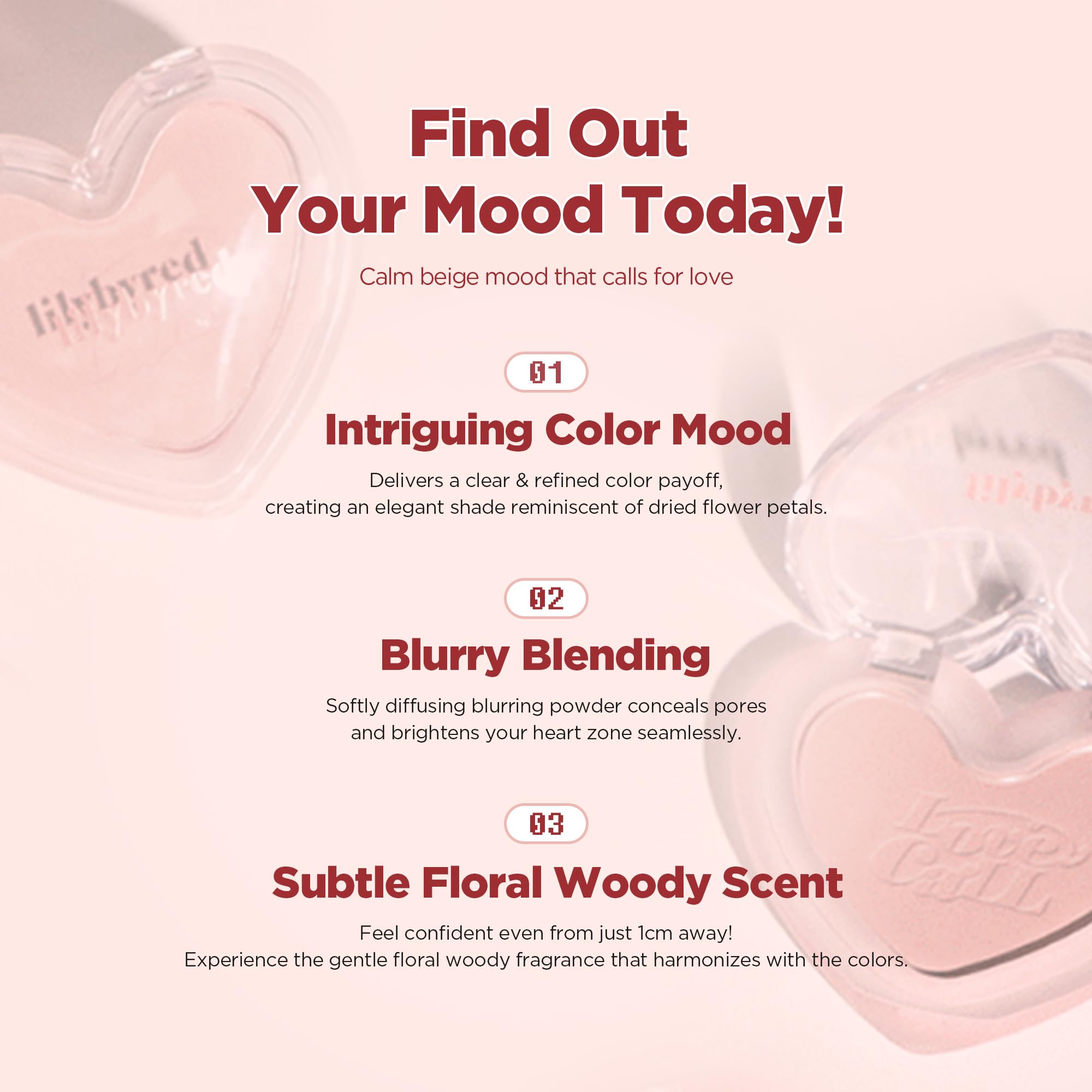 Lilybyred Luv Beam Blur Cheek – Heart-Shaped Korean Powder Blush with Soft Matte Finish
