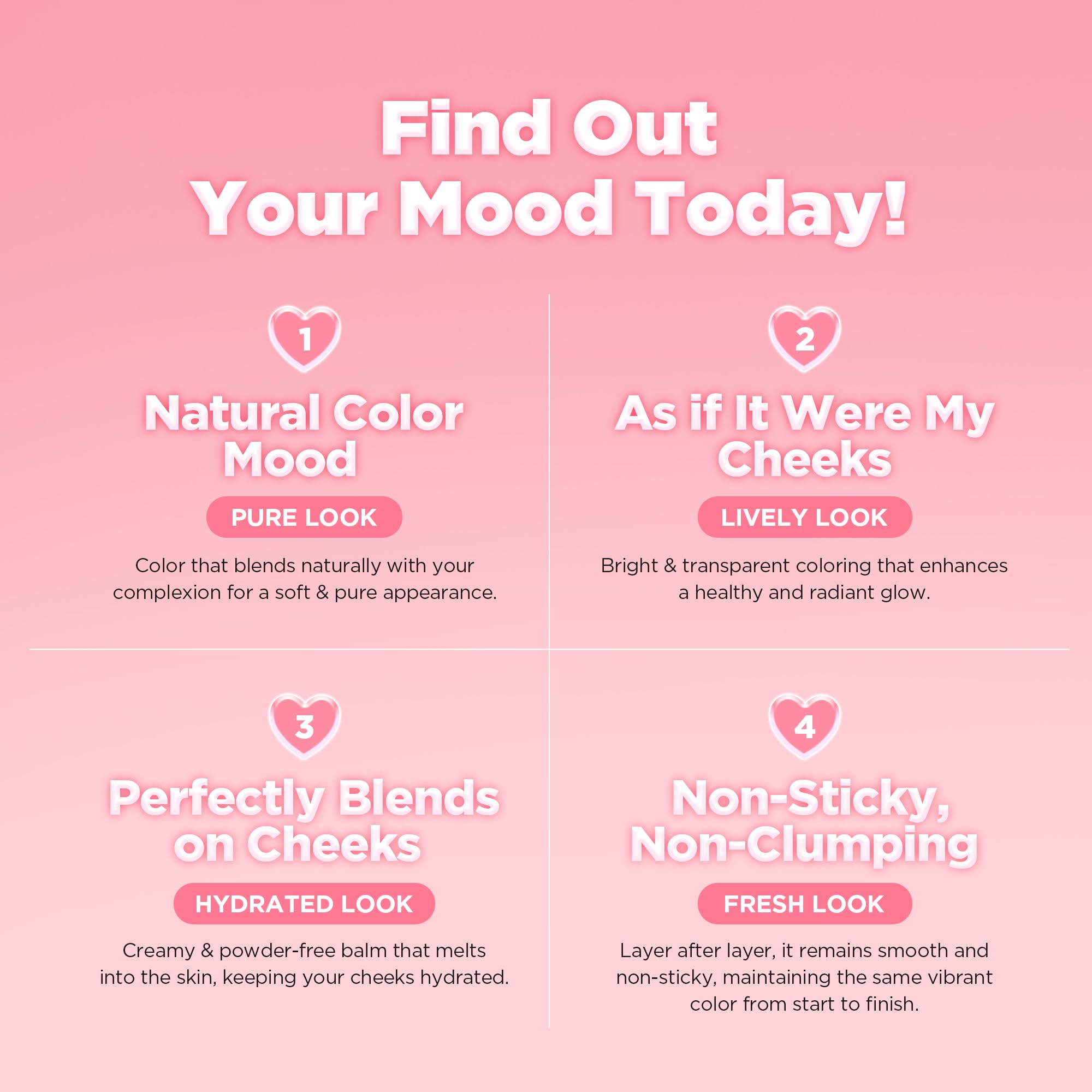 lilybyred Luv Beam Cheek Balm — Heart-Shaped Cream Blush, Semi-Matte Finish