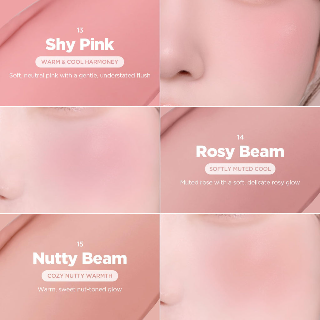 Lilybyred Luv Beam Cheek Balm — Heart-Shaped Cream Blush, Semi-Matte Finish