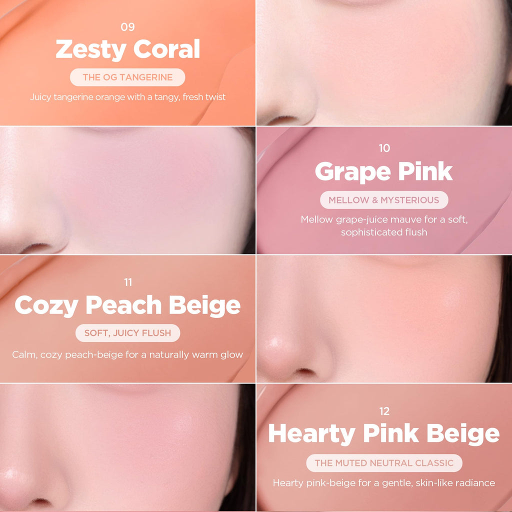 Lilybyred Luv Beam Cheek Balm | Heart-Shaped Cream Blush, Semi-Matte Finish, 13 Shy Pink
