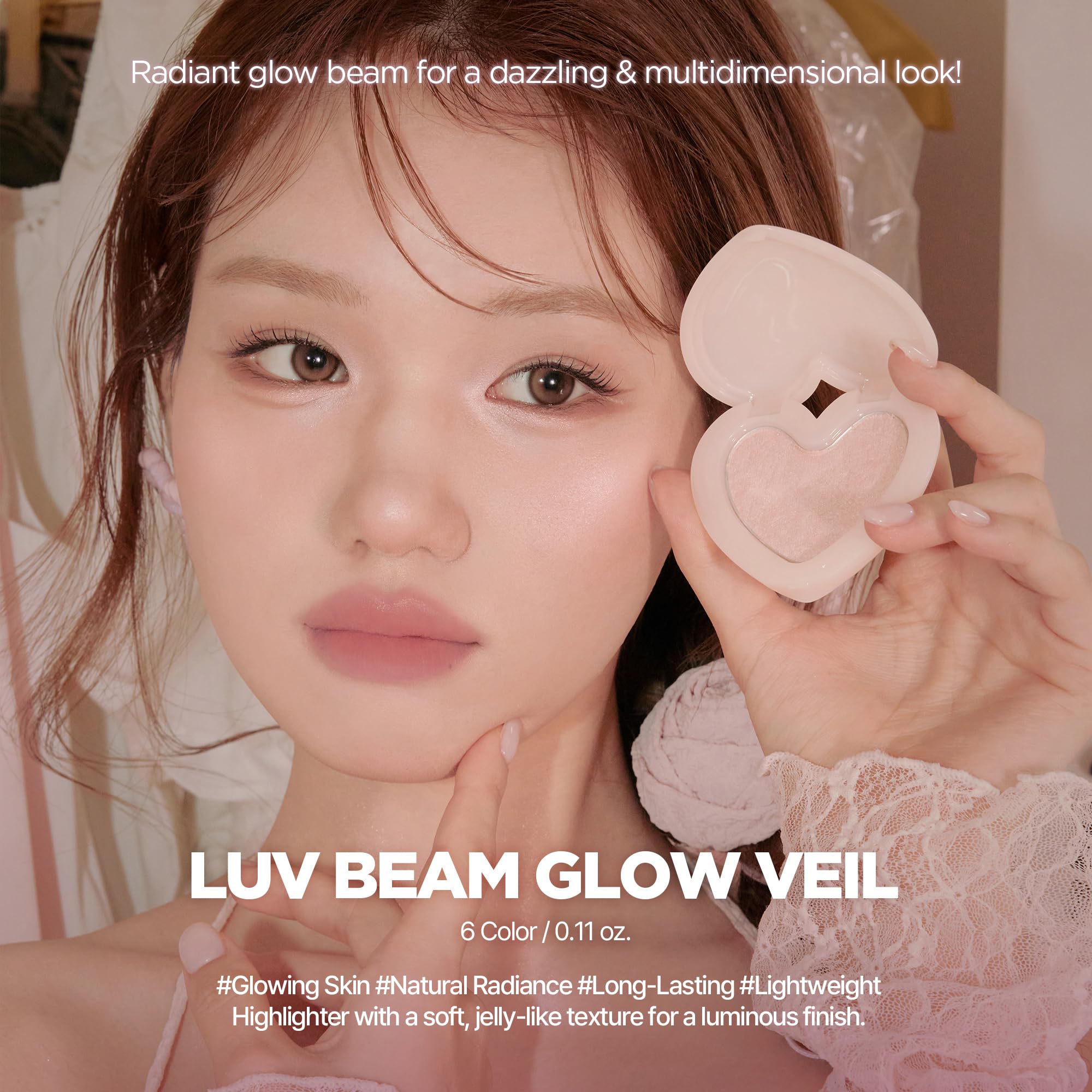 lilybyred Luv Beam Glow Veil – Korean Heart‑Shaped Highlighter for Radiant Glow