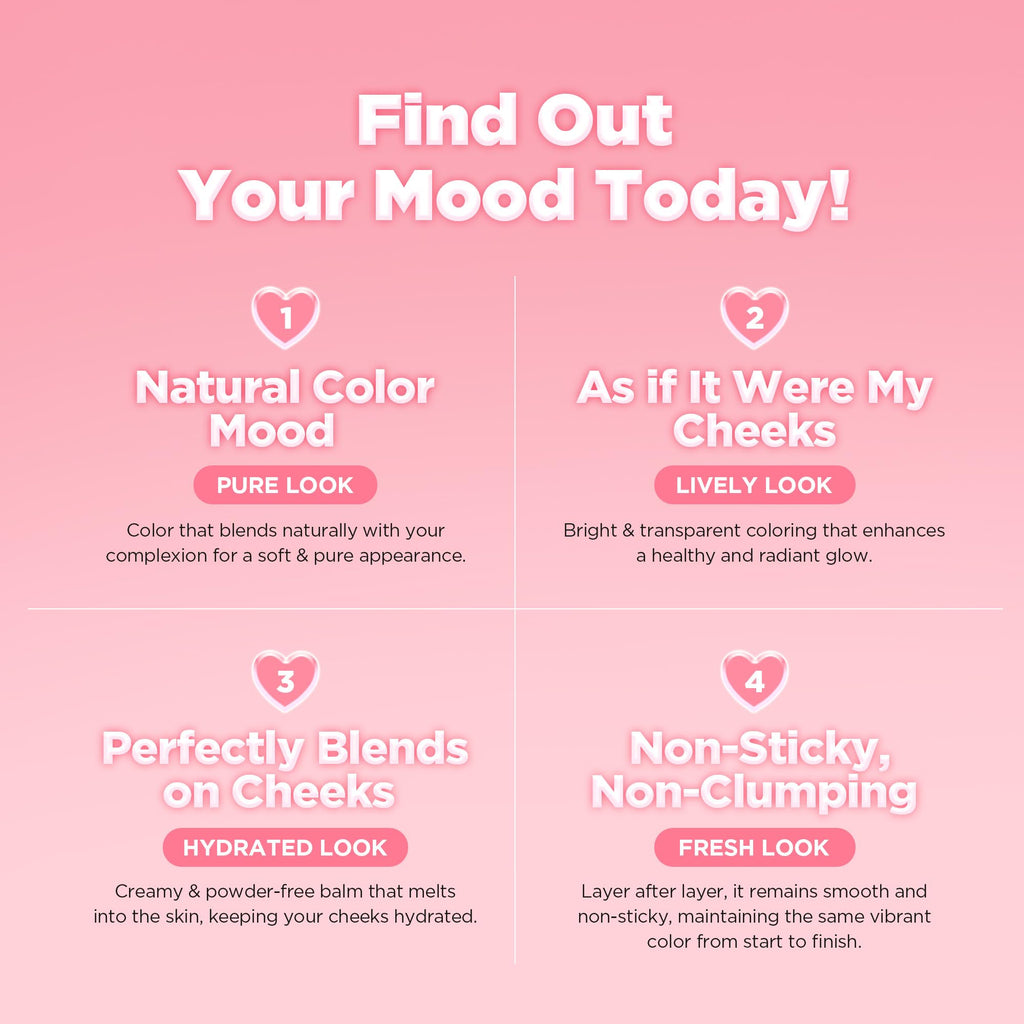 Lilybyred Luv Beam Cheek Balm | Heart-Shaped Cream Blush, Semi-Matte Finish, 13 Shy Pink