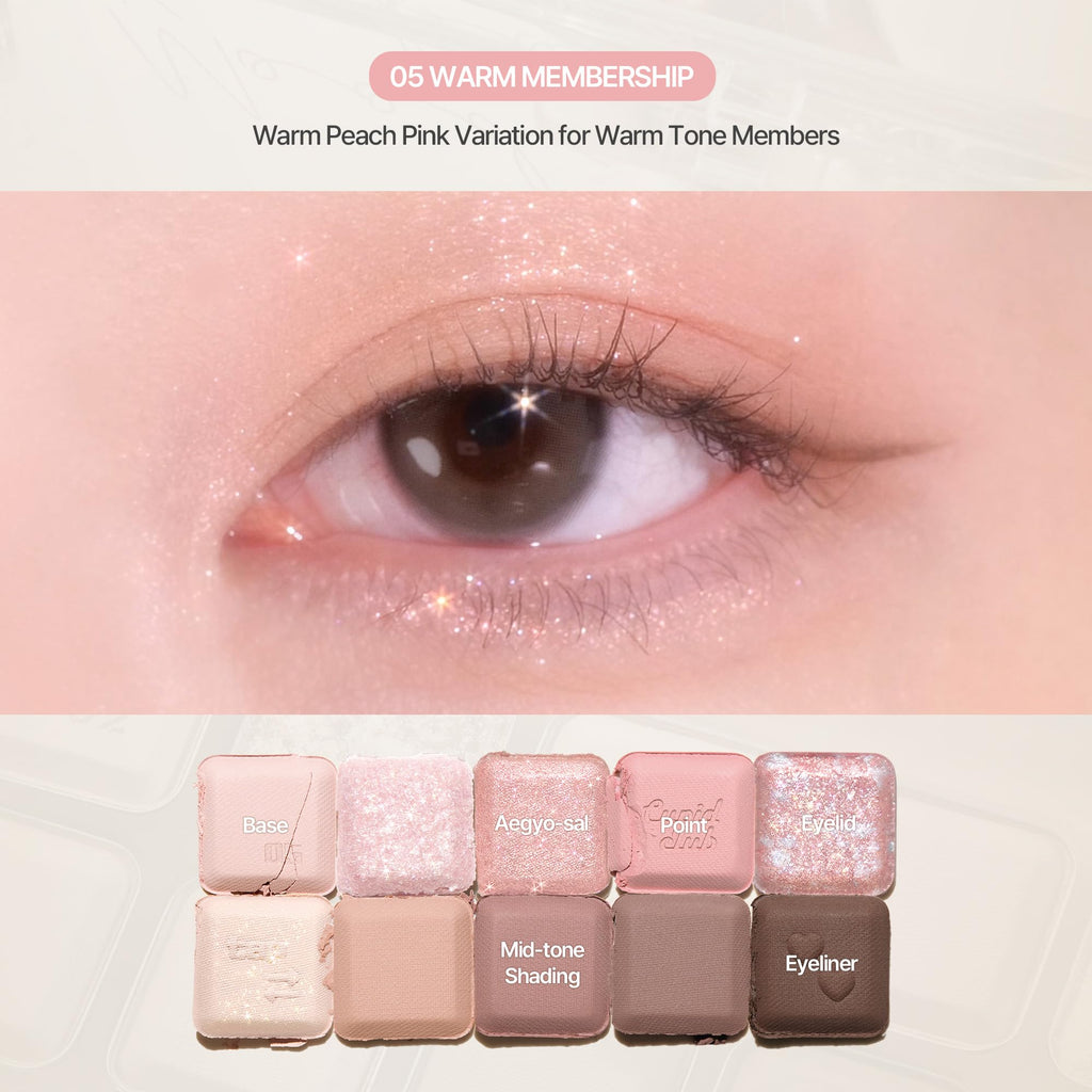 Lilybyred Mood Keyboard: 10-Shade Korean Eyeshadow Palette — Matte, Shimmer & Jelly Glitter