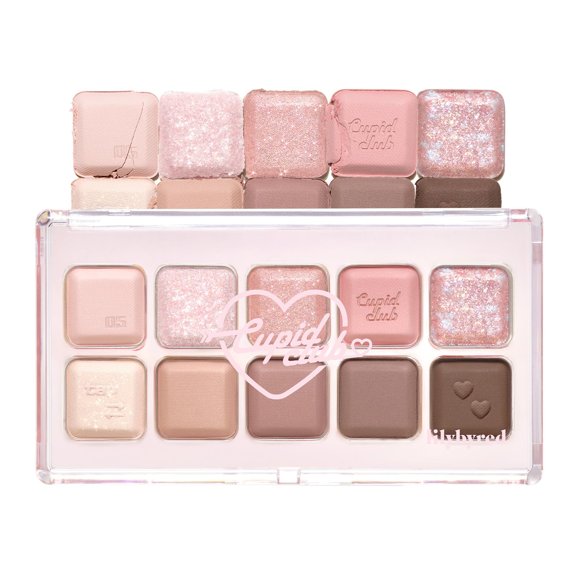 Lilybyred Mood Keyboard: 10-Shade Korean Eyeshadow Palette — Matte, Shimmer & Jelly Glitter