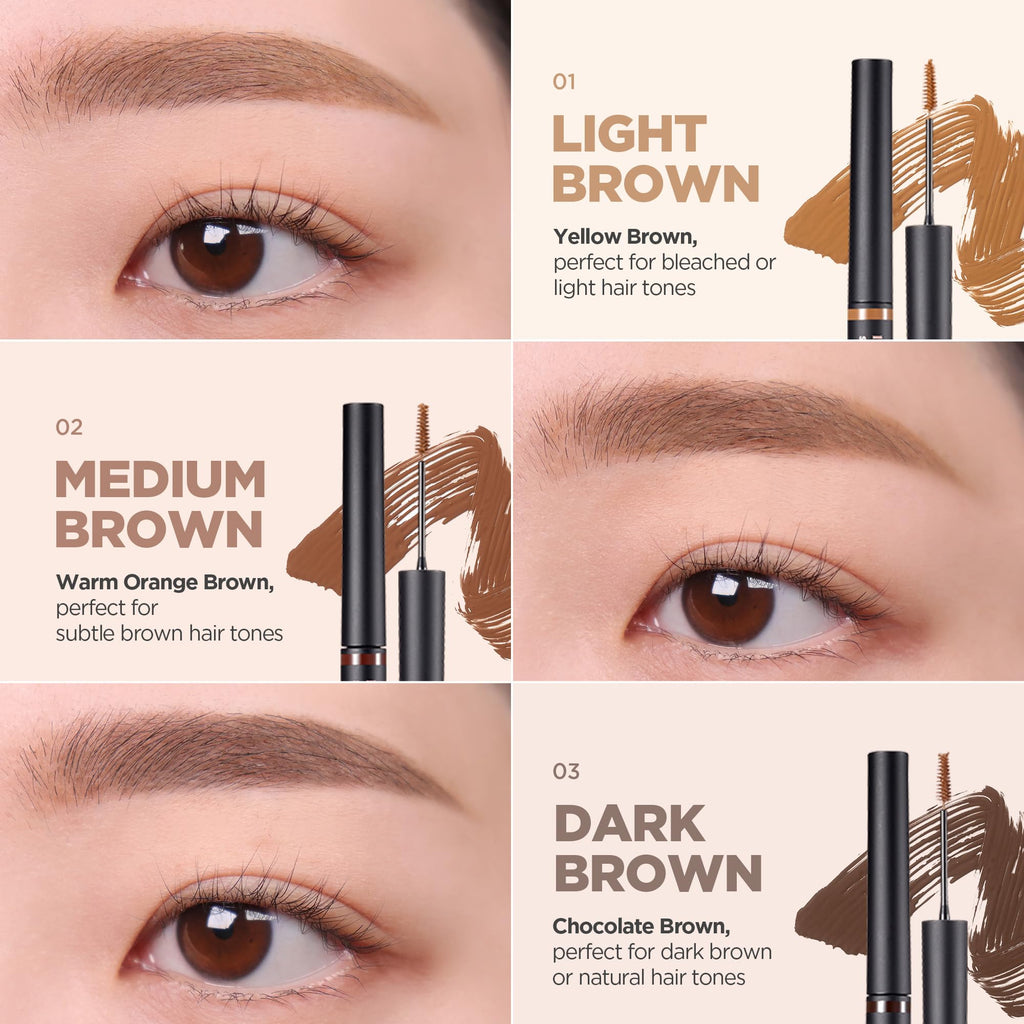 lilybyred Skinny Mes Brow Mascara | Ultra-Slim 1.5mm Brush for Precise, Natural Brows