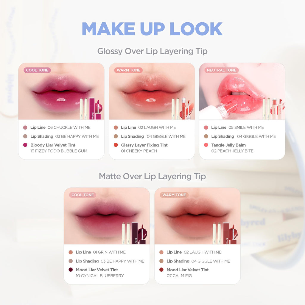 Lilybyred Smiley Lip Blending Stick – 3-in-1 Lip Liner with Creamy Glide and Matte Finish (0.028 oz, Laugh with Me)