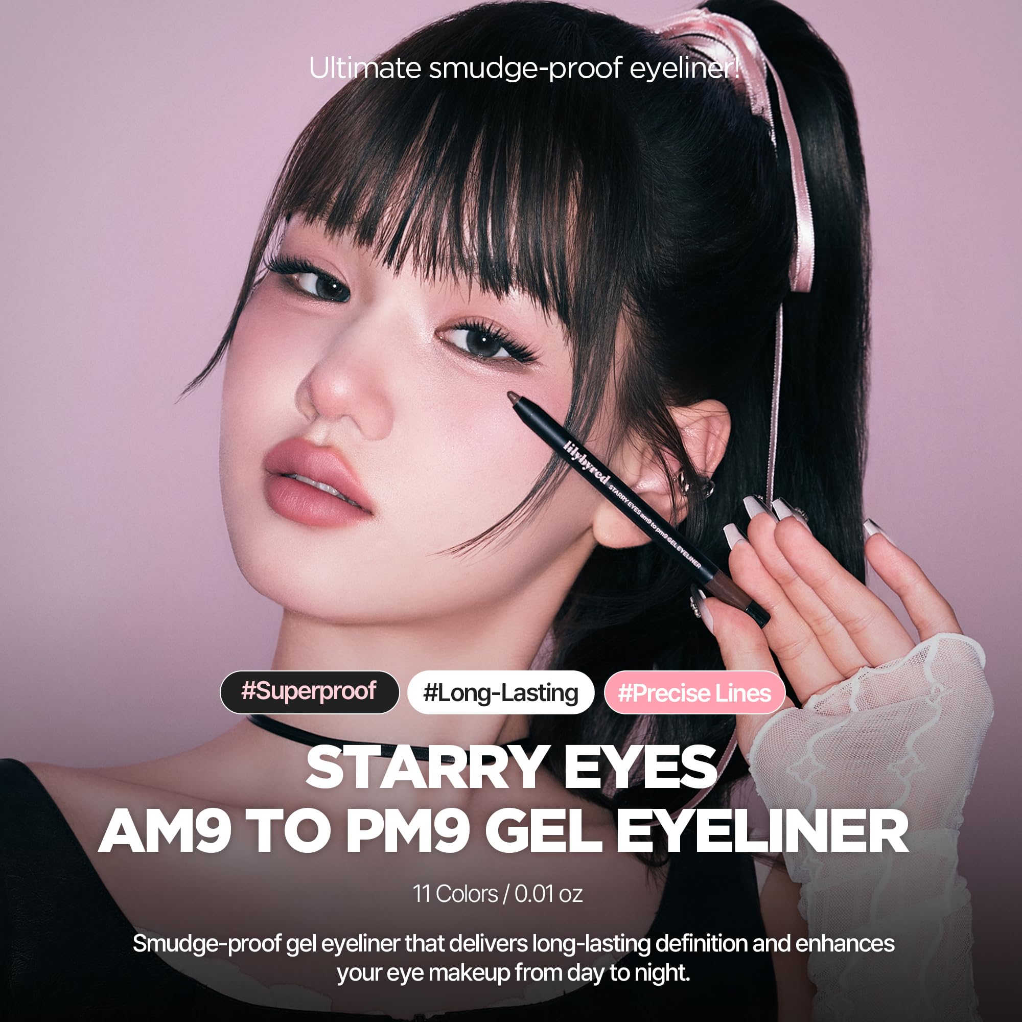 lilybyred Starry Eyes AM9 to PM9 Gel Eyeliner | Misty Fig, Intense Color, Smudge-Proof
