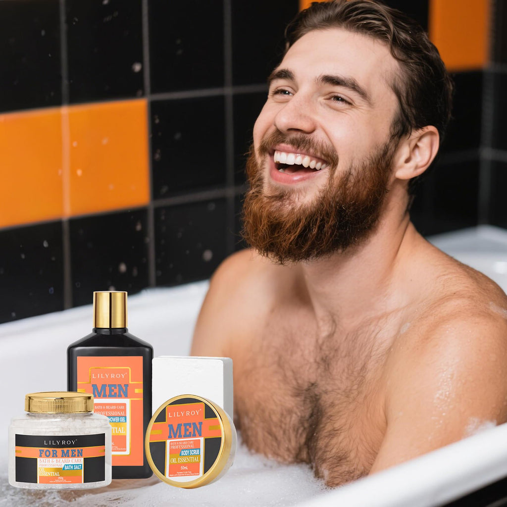 LILY ROY 26-Piece Men’s Spa Gift Basket – Luxury Grooming Set