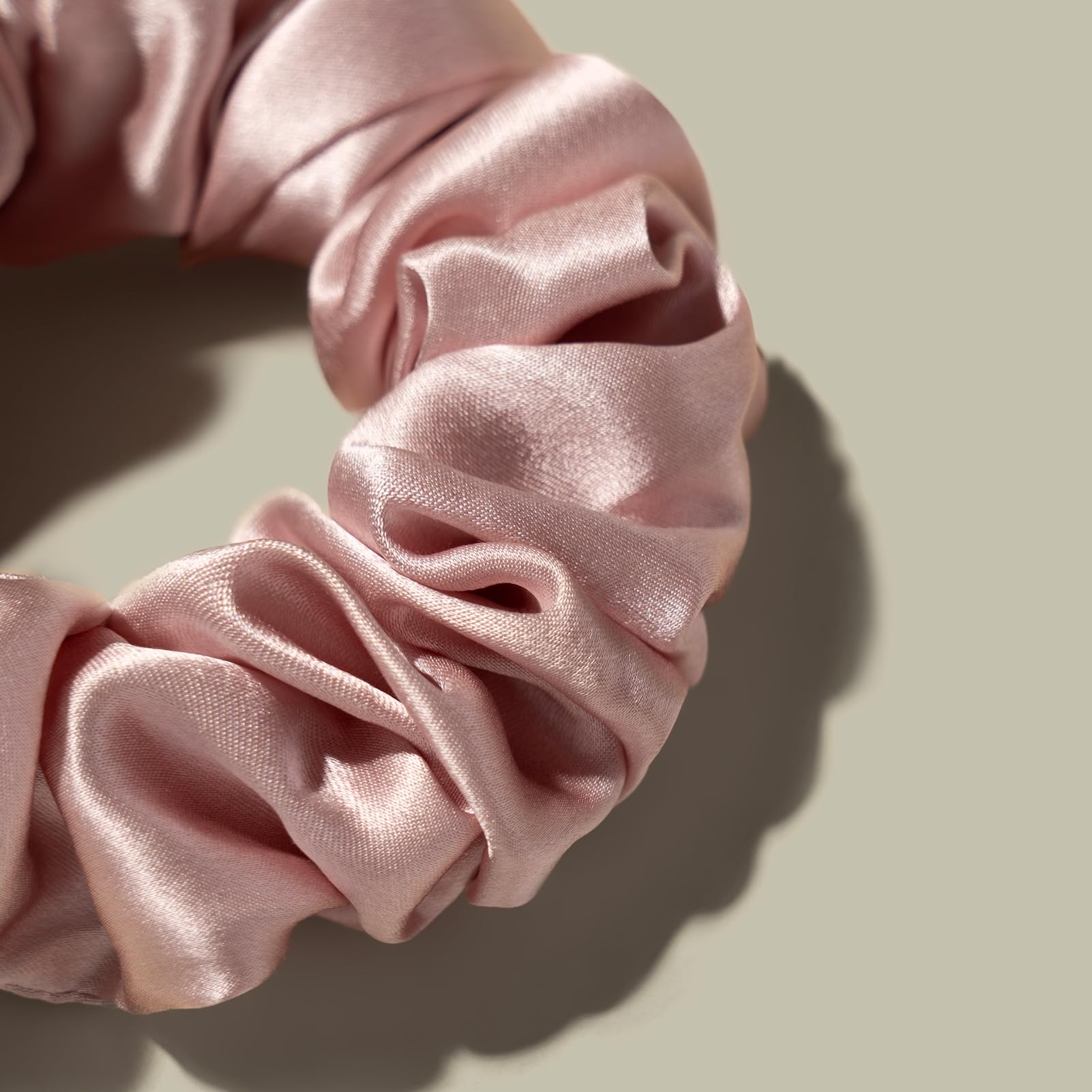 LilySilk Silk Hair Scrunchies - 100% Mulberry Silk, No Hair Damage, 2 Pack (Black & Rosy Pink)