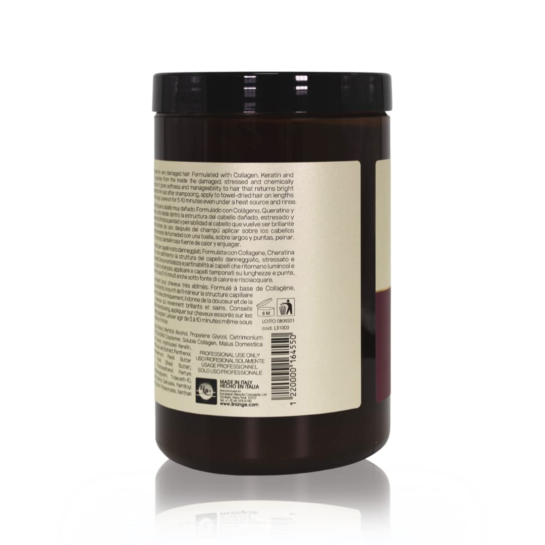 LINANGE Emergency Reconstruction Mask for Very Damaged Hair - Deep Repair & Nourishment (1000ml / 33.8 oz)