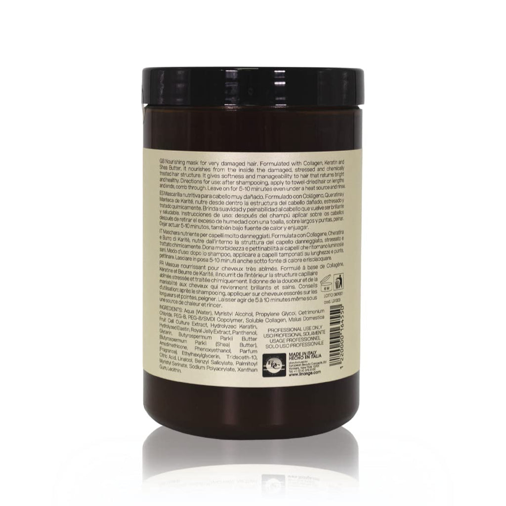 LINANGE Emergency Reconstruction Mask for Very Damaged Hair - Deep Repair & Nourishment (1000ml / 33.8 oz)