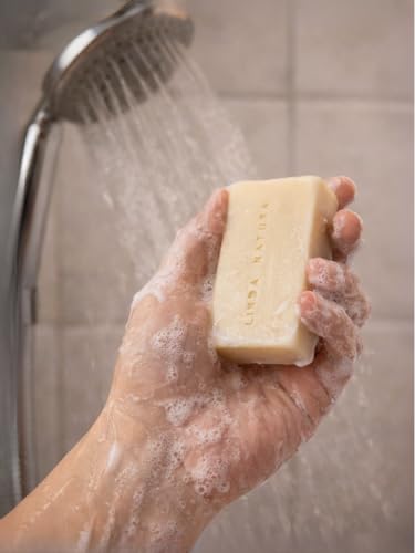 LINDA NATURA Goat Milk Soap Set | Handmade, Fragrance-Free & Colorant-Free | Cold Process | 3 × 120 g | Safety Touch Collection