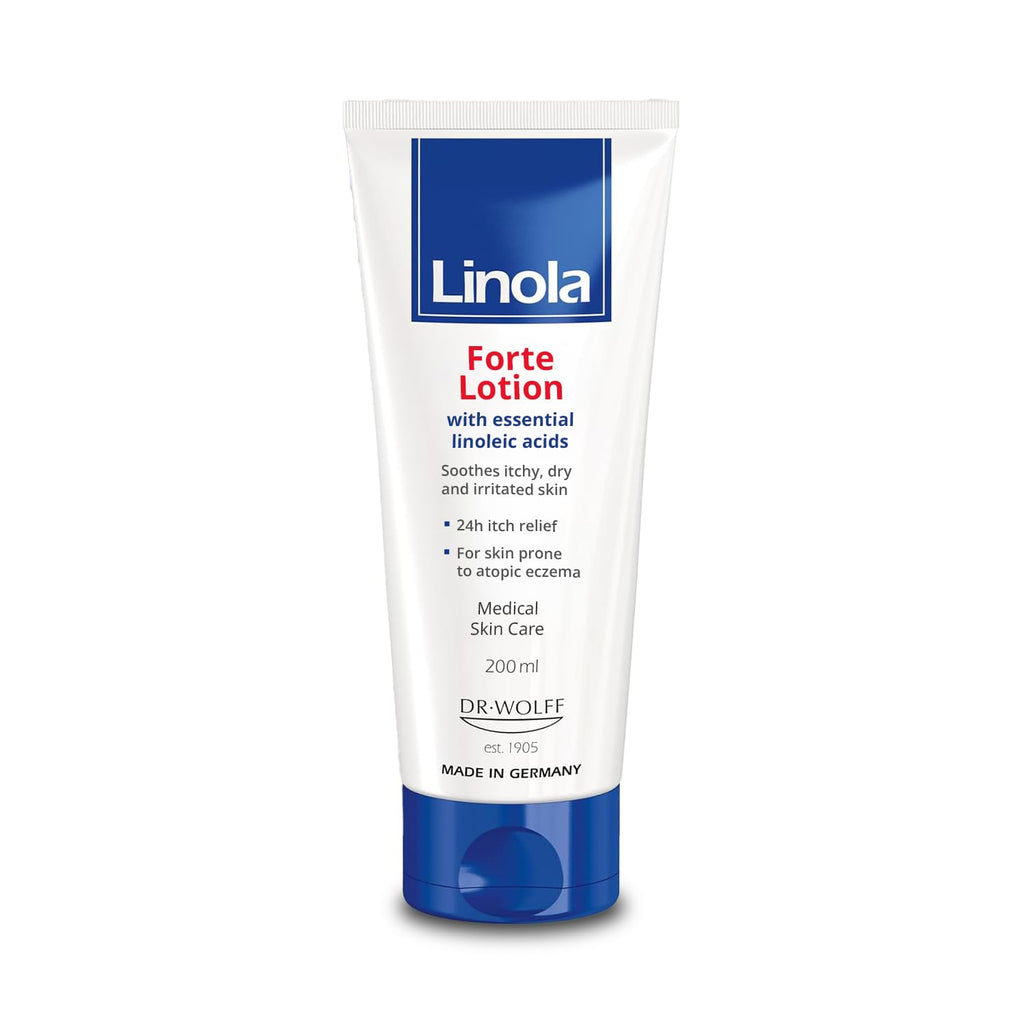 Linola Forte Lotion - 24-Hour Itch Relief for Dry, Irritated Skin | Made in Germany | 200 ml