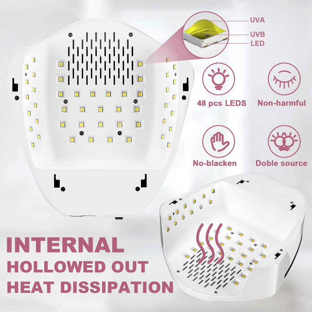 Linssy 96W Rechargeable UV Nail Lamp — Cordless LED with Handle, Infrared Sensor, 4 Timers (White)