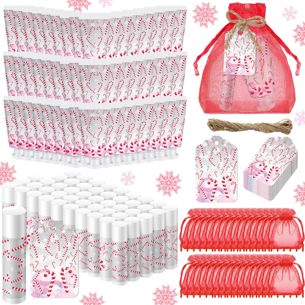 Linyuthia 48-Set Candy Cane Hand Cream & Lip Balm Gift Set
