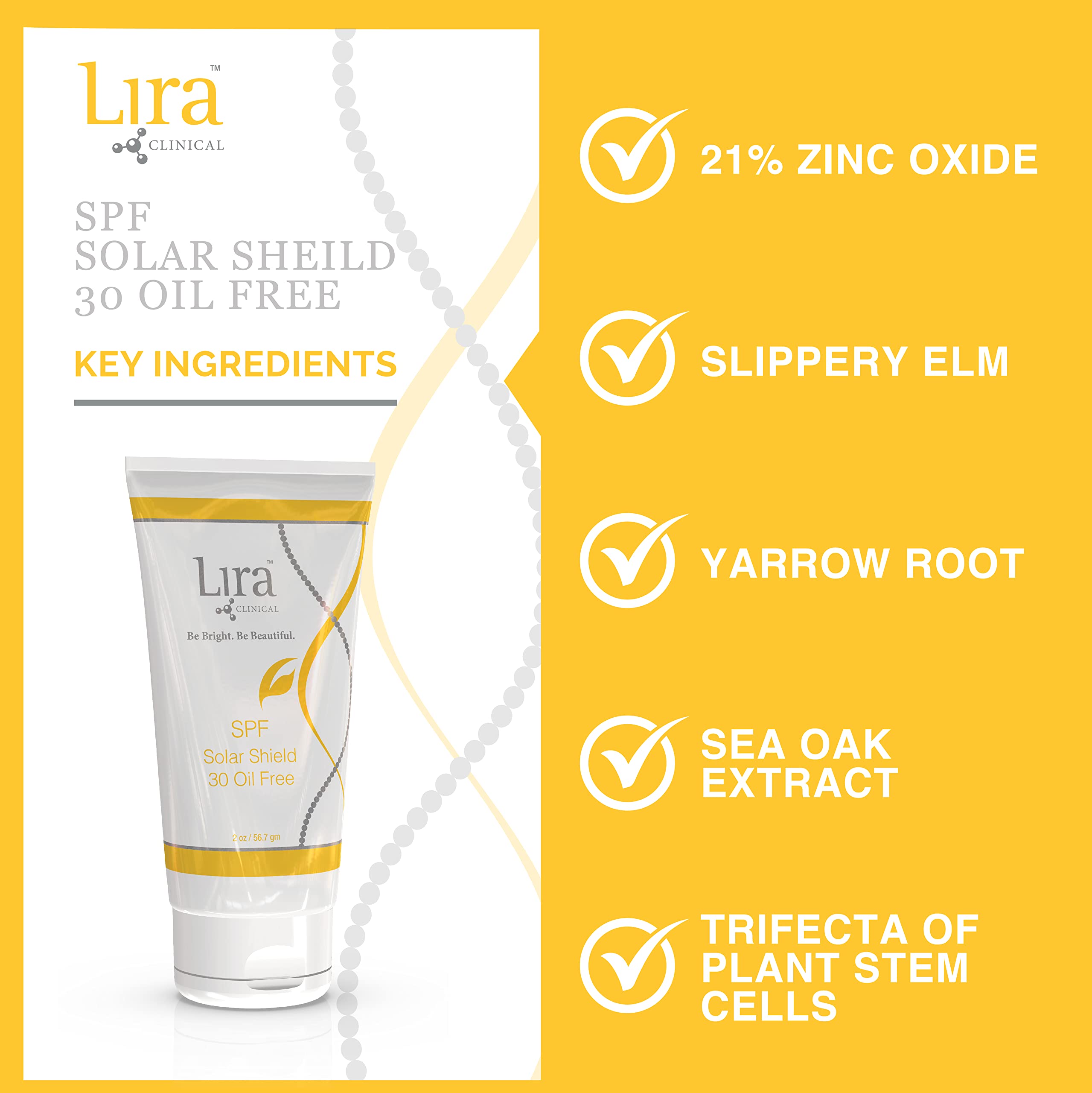 Lira Clinical SPF Solar Shield 30 Oil Free – Broad Spectrum Sunscreen with Matte Finish