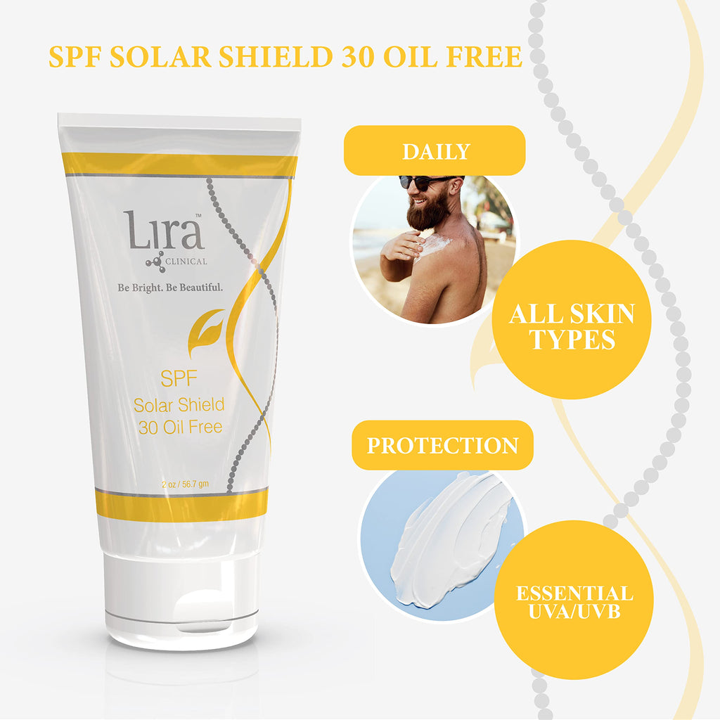 Lira Clinical SPF Solar Shield 30 Oil Free – Broad Spectrum Sunscreen with Matte Finish