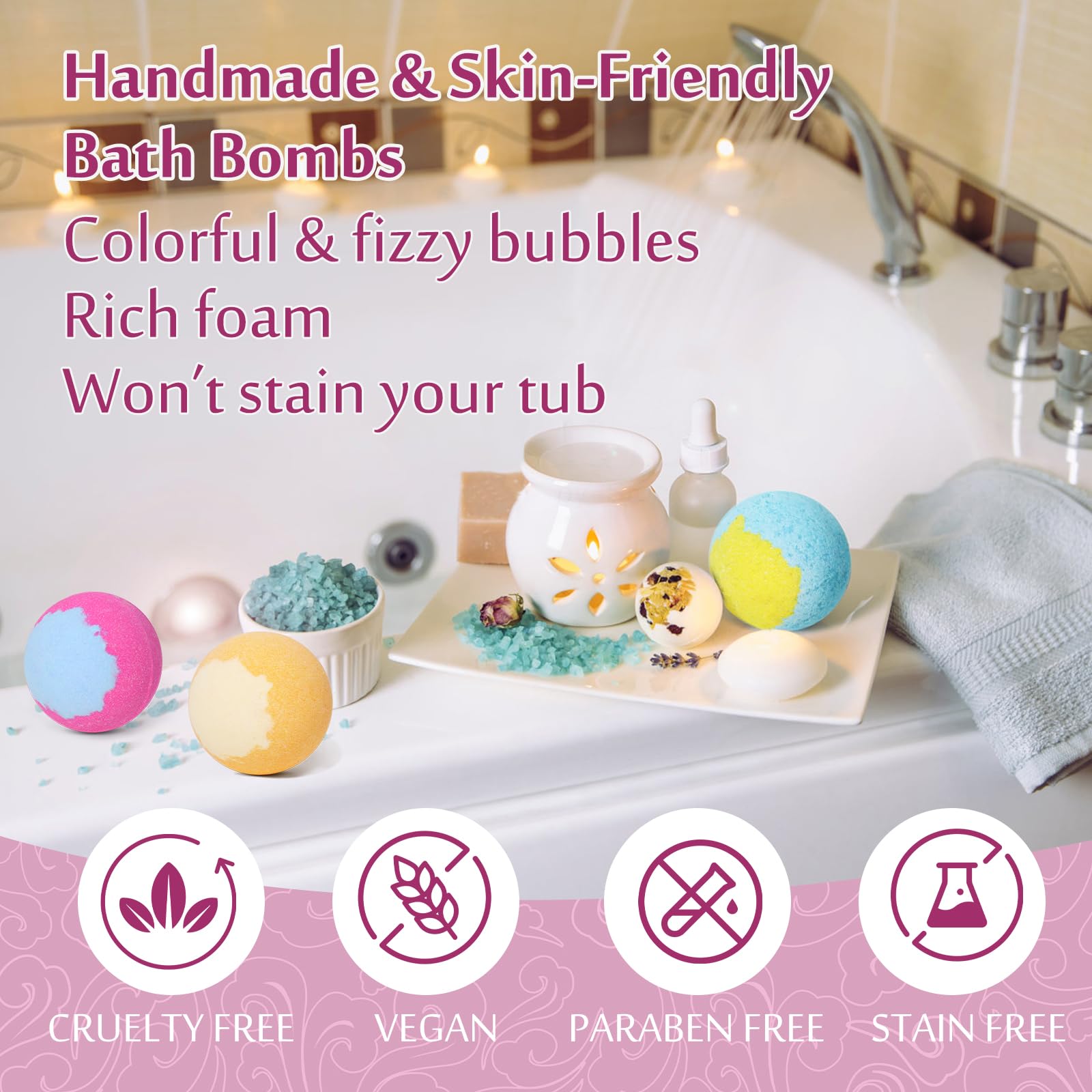 Lisotera Bath Bombs Gift Set – 20 Bombs with Shea Butter & Essential Oils