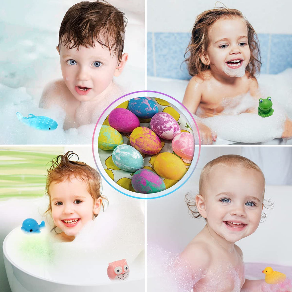 Lisotera Dino Egg Bath Bombs with Toys – 12Pcs Kids Gift Set