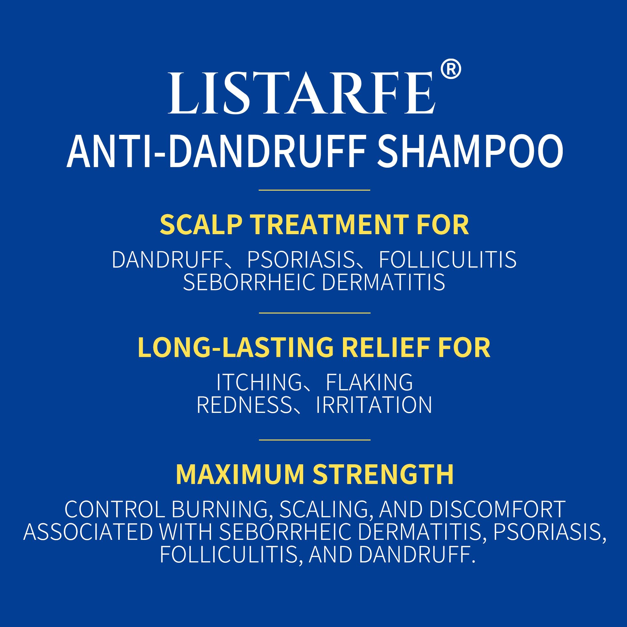 Listarfe Dandruff Shampoo – Anti-Fungal Scalp Care for Dandruff, Psoriasis & Dermatitis 300ML