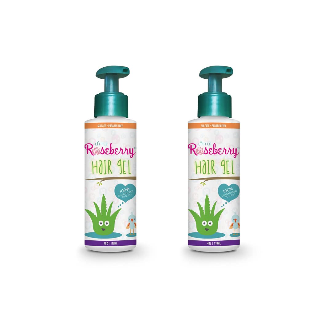 Little Roseberry 2 Pack Hair Gel for Kids – Light Hold, Chemical Free, Aloe Vera & Vitamins, Made in USA
