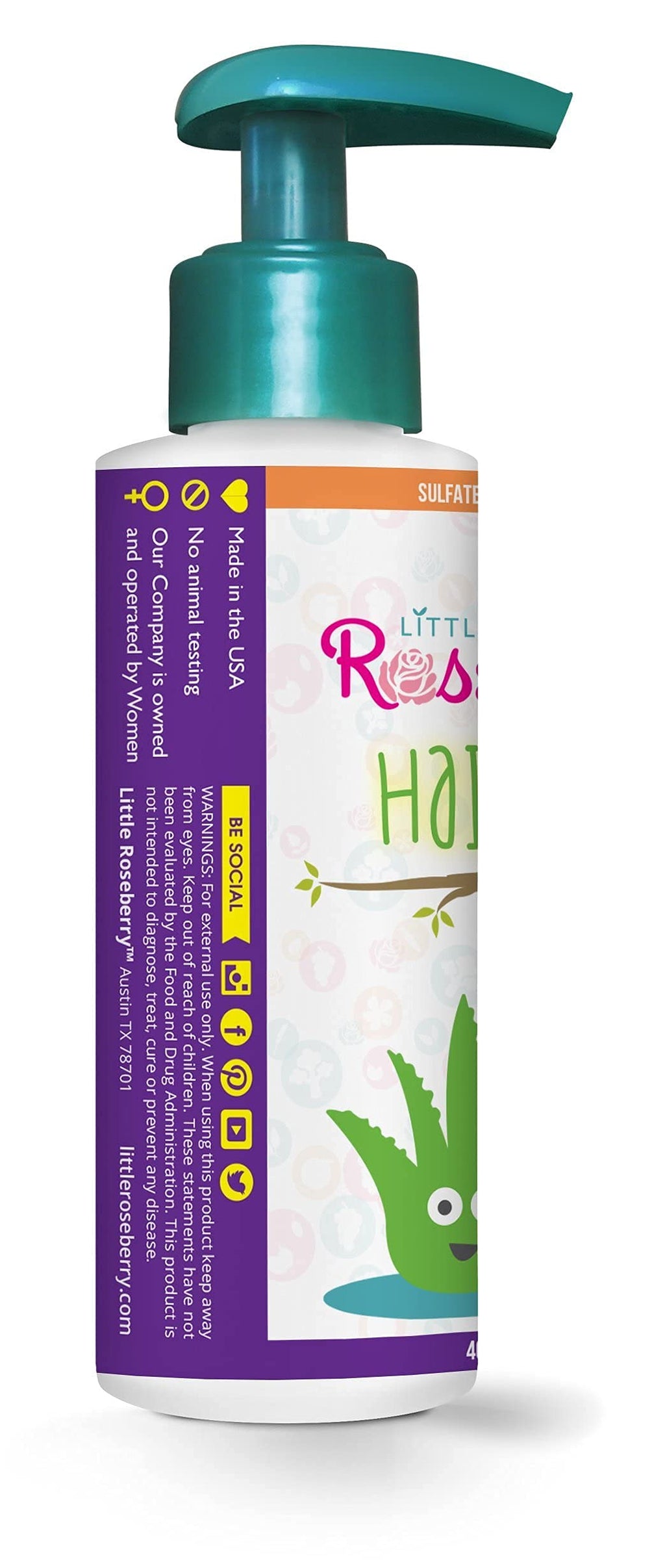 Little Roseberry Hair Gel for Kids – Light Hold, Chemical Free, Aloe Vera & Vitamins – Made in USA