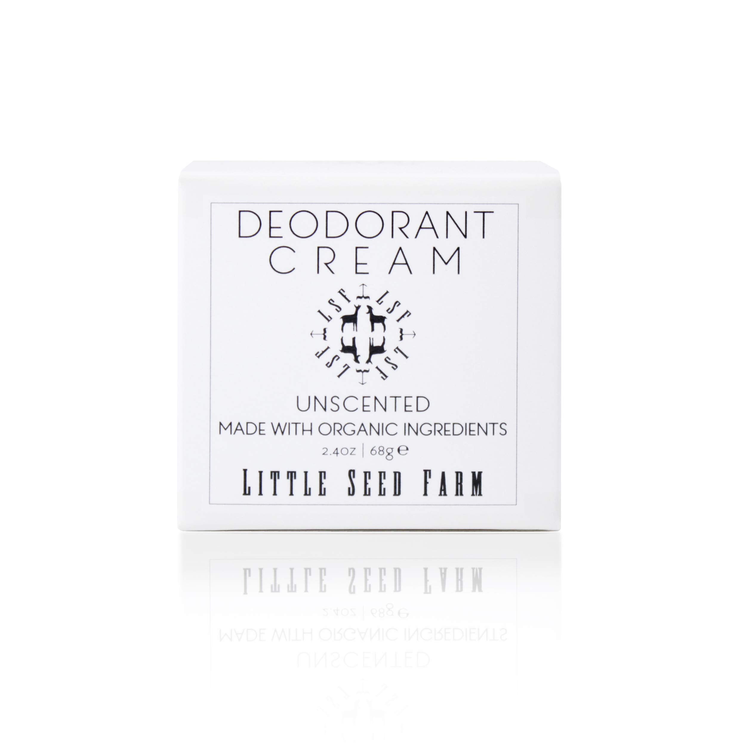 Little Seed Farm All Natural Deodorant Cream – Unscented, Aluminum-Free (2.4 oz / 68 g)