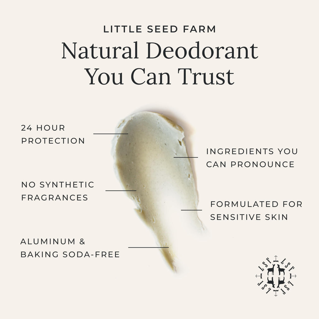 Little Seed Farm Activated Charcoal Deodorant Cream – Aluminum-Free, 24+ Hour Freshness (68g)