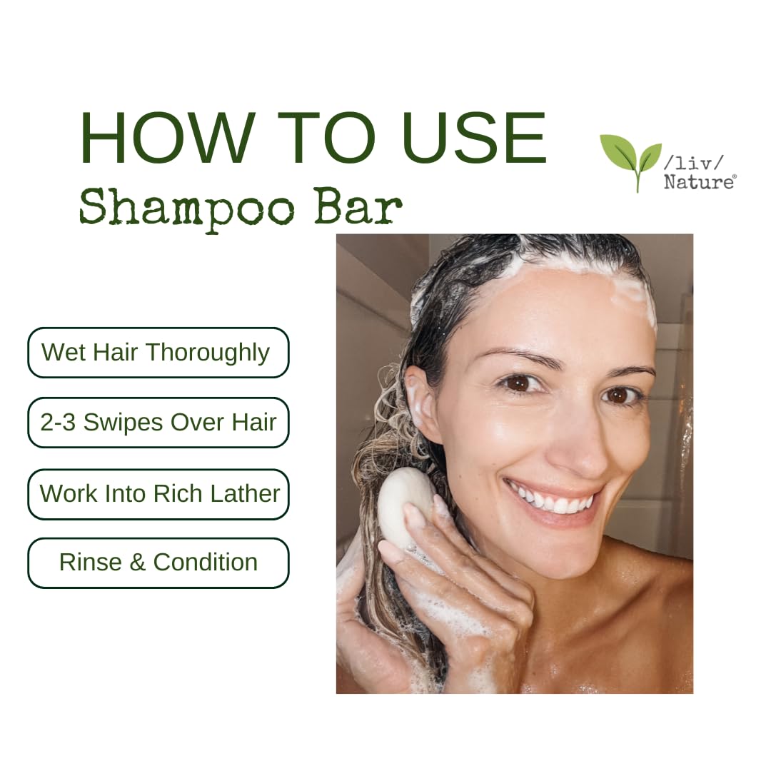 Liv Nature Shampoo Bar | Growth & Volume for Thin Hair | Rosemary, Biotin & Castor Oil | Handmade in USA