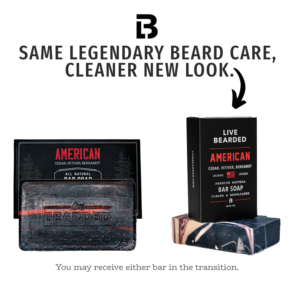 Live Bearded All-Natural Bar Soap for Men – Cedar Vetiver Bergamot, Exfoliate & Moisturize, 6-Pack