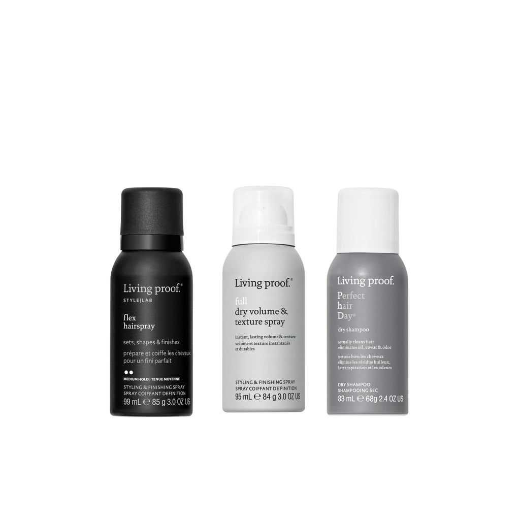 Living Proof Travel-Size Dry Stylers Bundle ($53 Value) – On-The-Go Volume, Texture & Cleanse