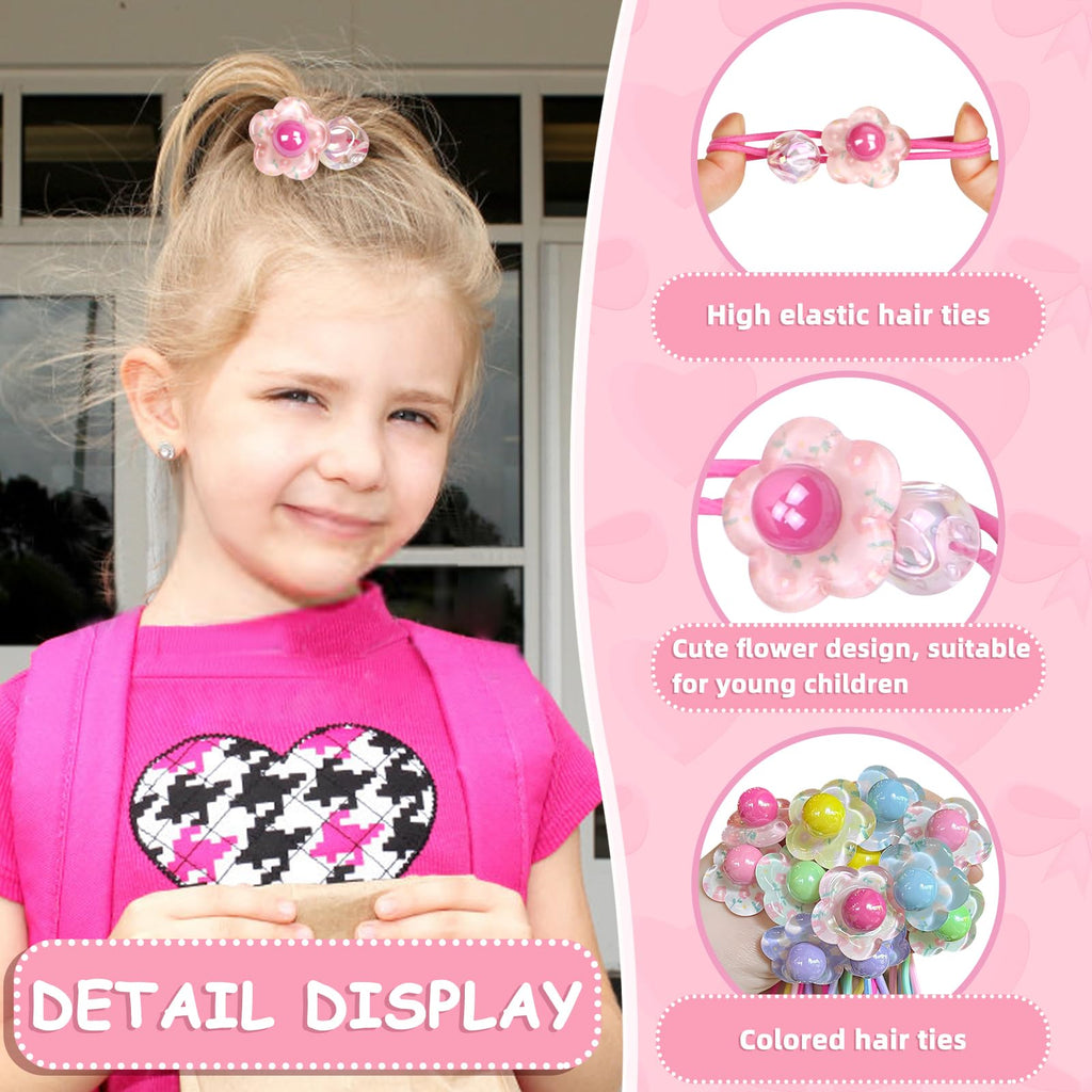 LIYAZHIL 12Pcs Ball Charm Hair Ties for Little Girls – Non-Damaging Ponytail Holders
