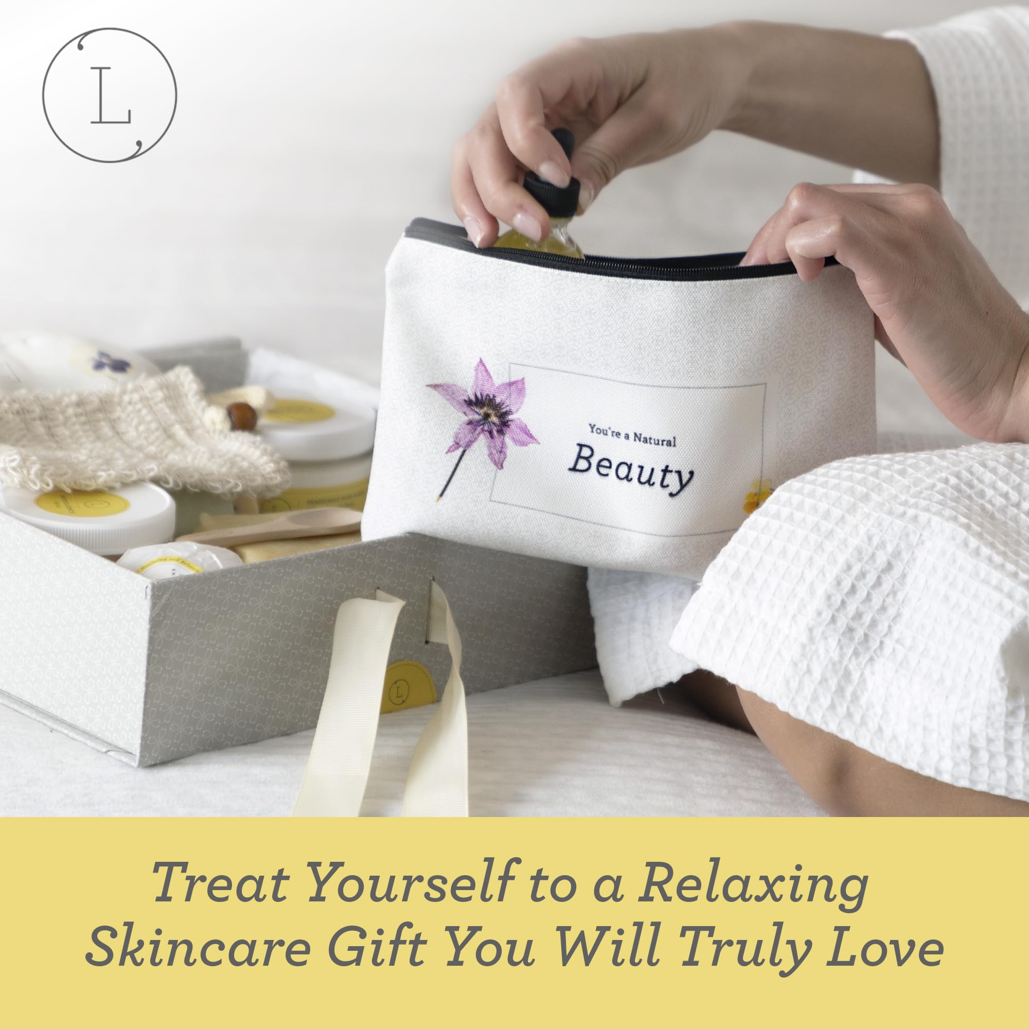 Lizush Luxury Citrus Spa Gift Set for Women - 9-Piece Self-Care Gift Box, Handmade in the USA