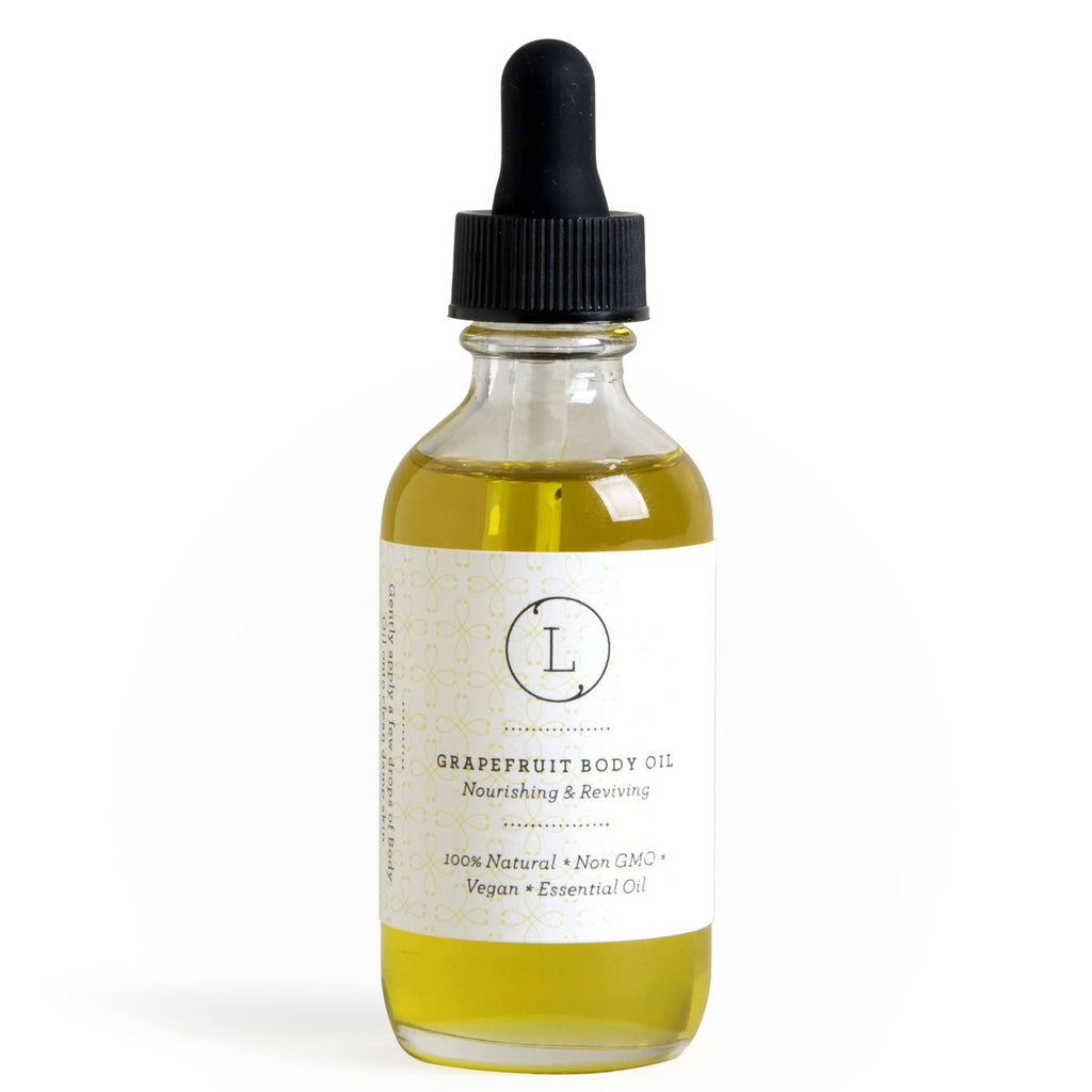 Lizush Grapefruit Body Oil - 2 oz | Natural, Vegan, Non-GMO Moisturizing Bath Oil