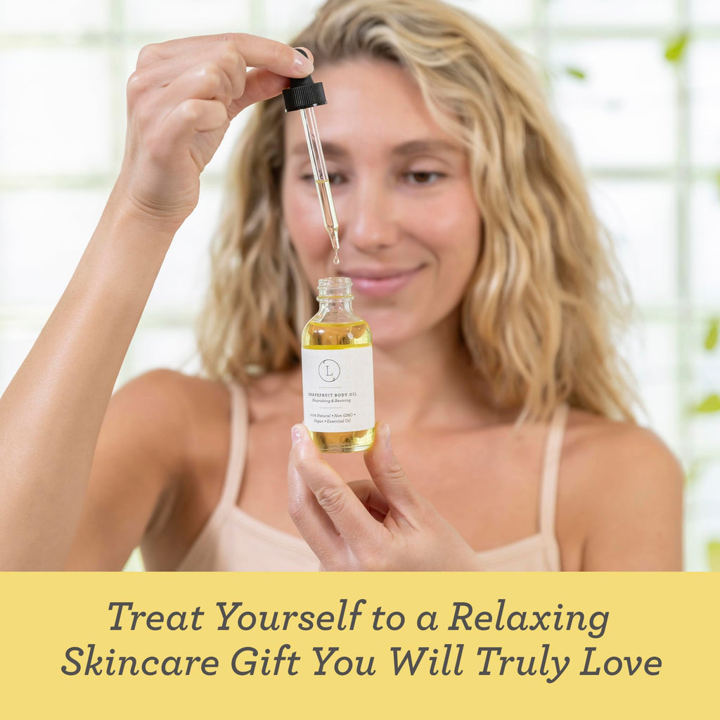 Lizush Grapefruit Body Oil - 2 oz | Natural, Vegan, Non-GMO Moisturizing Bath Oil